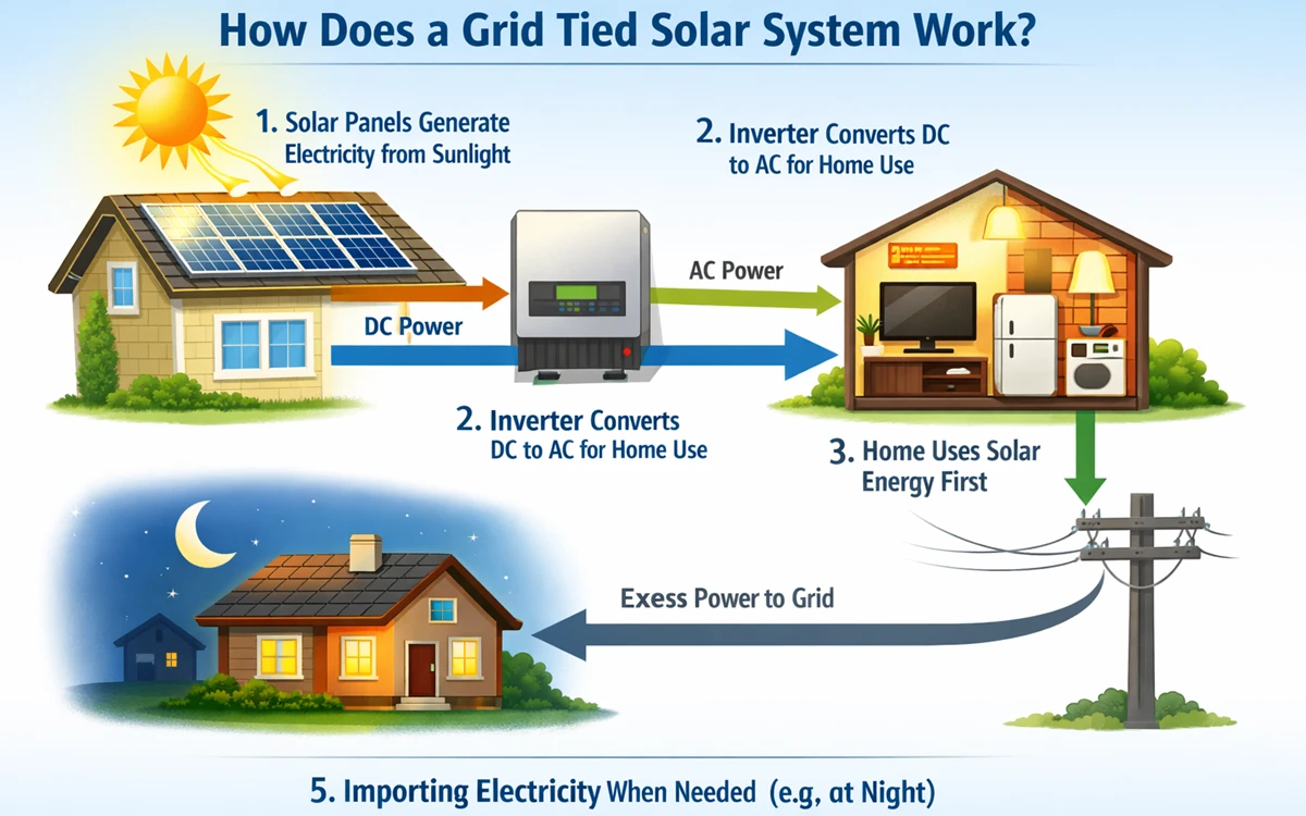 come funziona un impianto fotovoltaico connesso alla rete